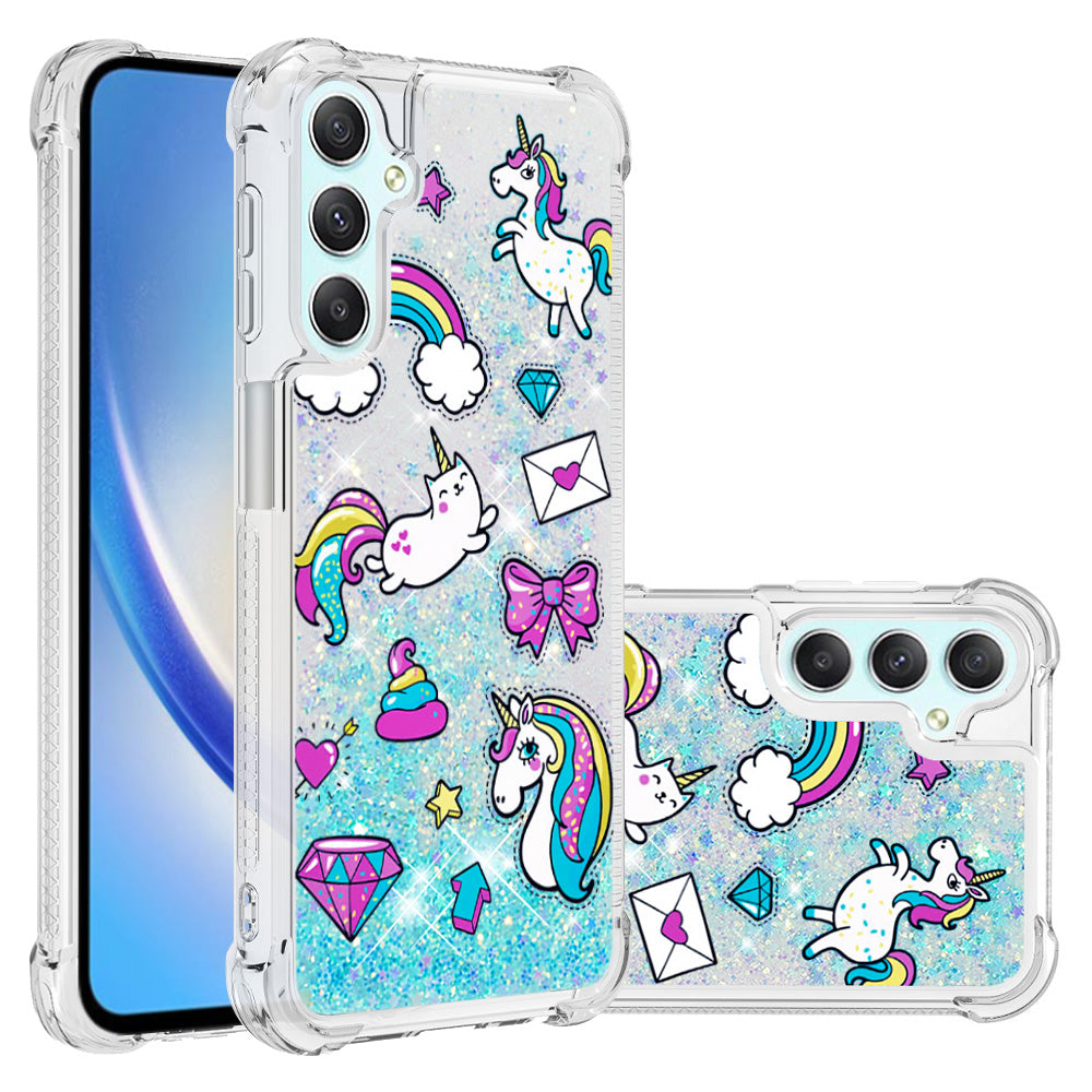 YB Quicksand Series-2 for Samsung Galaxy A24 4G Pattern Printing TPU Phone Case Floating Liquid Cover YB Quicksand Series-2 for Samsung Galaxy A24 4G Pattern Printing TPU Phone Case Floating Liquid Cover
